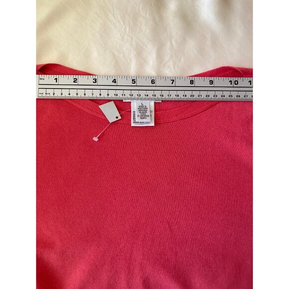 Talbots Vintage Pink Blouse Pullover Top Boat neck 3/4 Sleeves Petite L PL - Picture 9 of 13